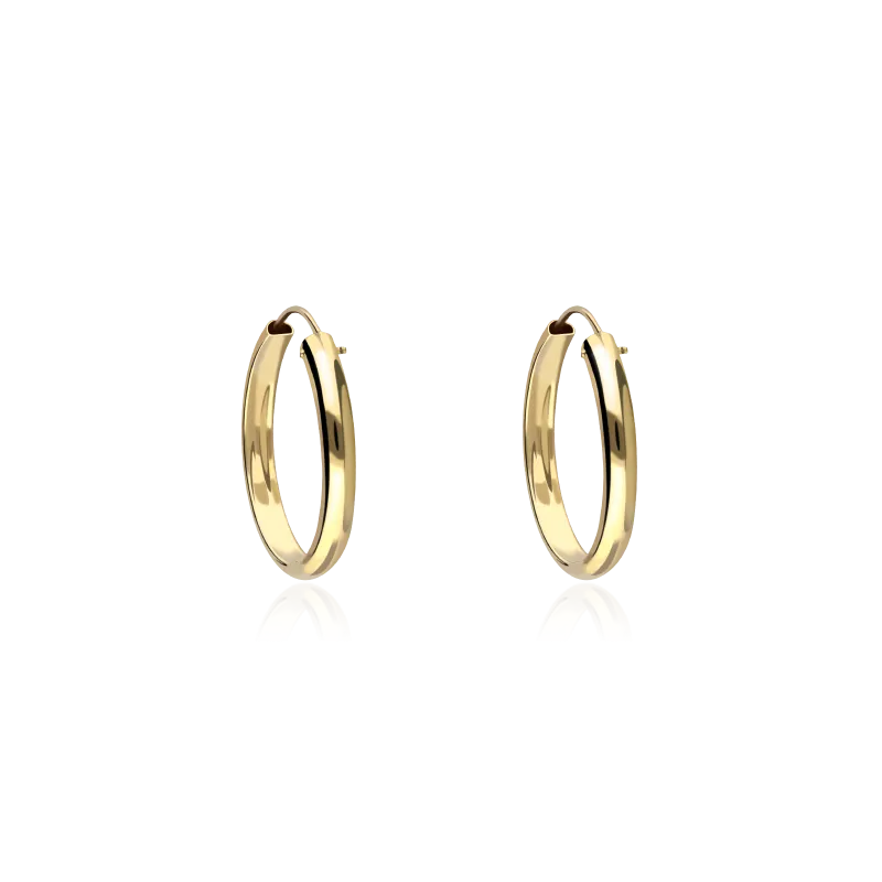 18k Gold Hoop Earrings 18mm Tyaba