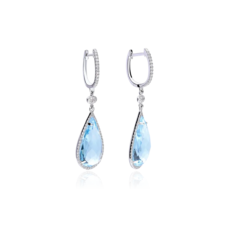 18k White Gold Diamond Earrings 0.31cts 'Ice Tear'