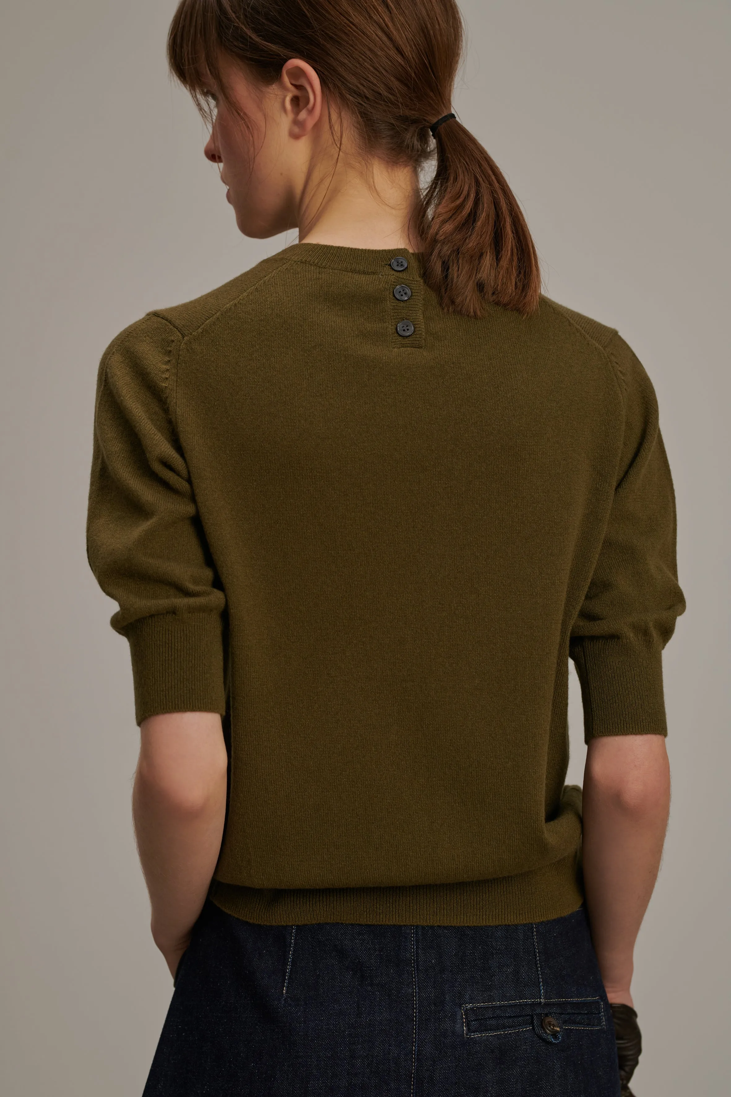 Cashmere Short Sleeve Jersey Bay Sweater
