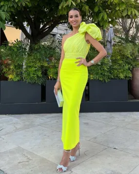 lime green dress