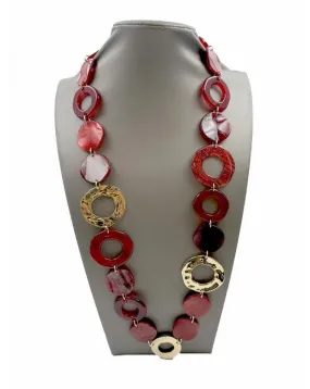 Long Red and Burgundy Costume Jewelry Necklaces