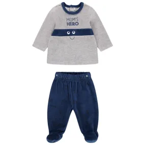 Orchestra Velvet Pajama Set with Closed Foot Pants