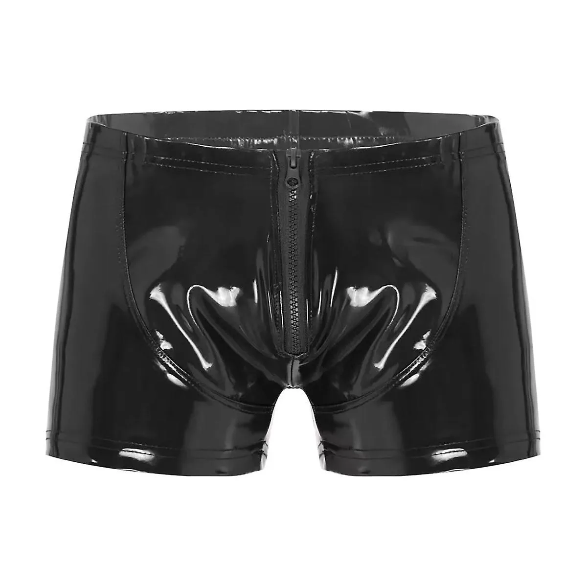 Otwoo Sexy Open Crotch Leather Short Pants for Men