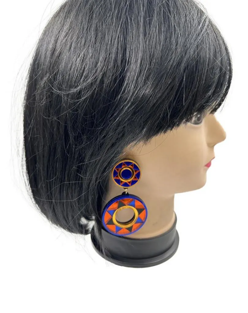 Original Acrylic Sun African Earrings, Garden of Desire Collection