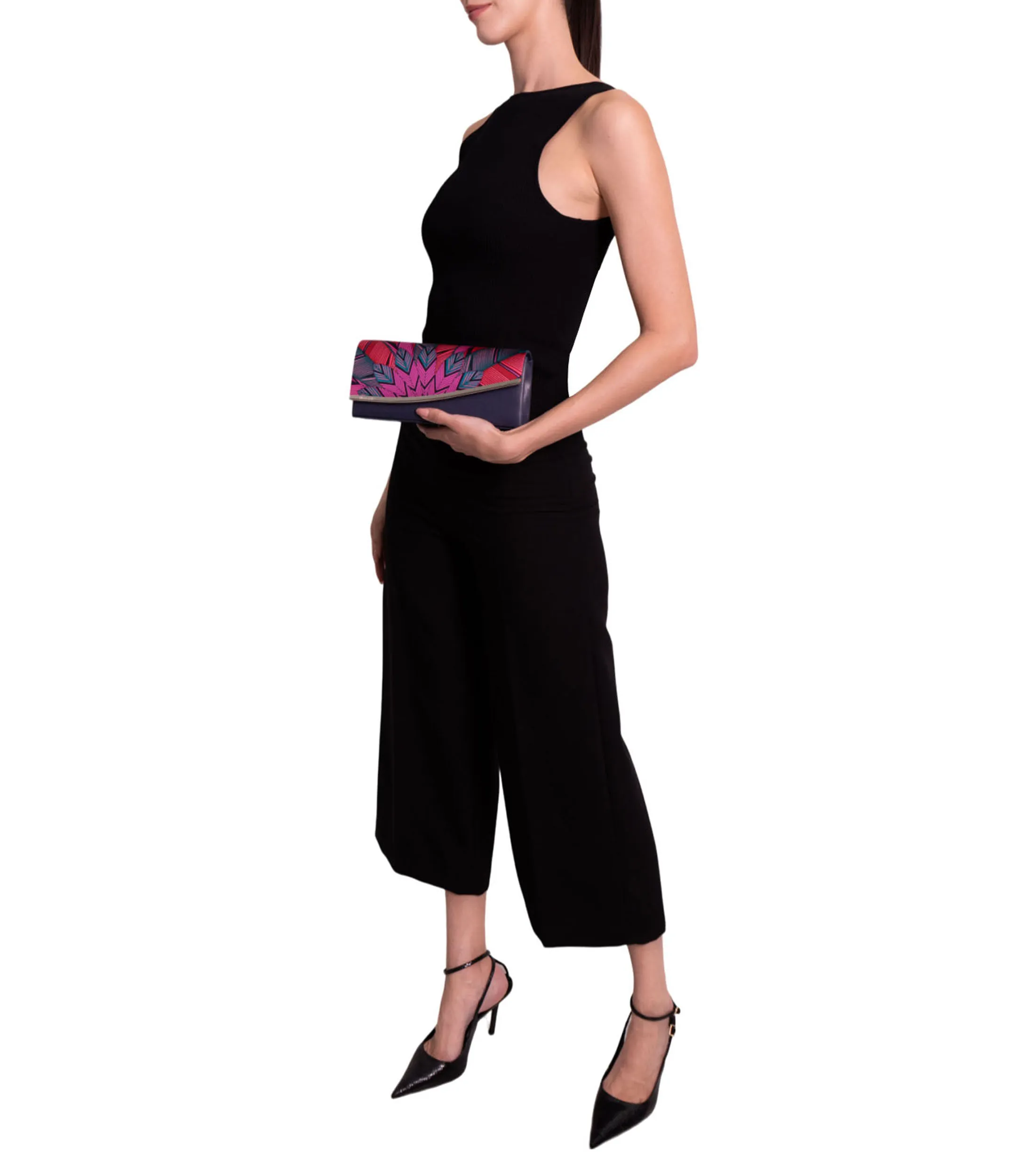 Pineda Covalin Bolso Clutch Akbal Guacamaya en piel Mujer