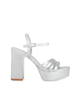 Sandalias Fiesta Plataforma Plata