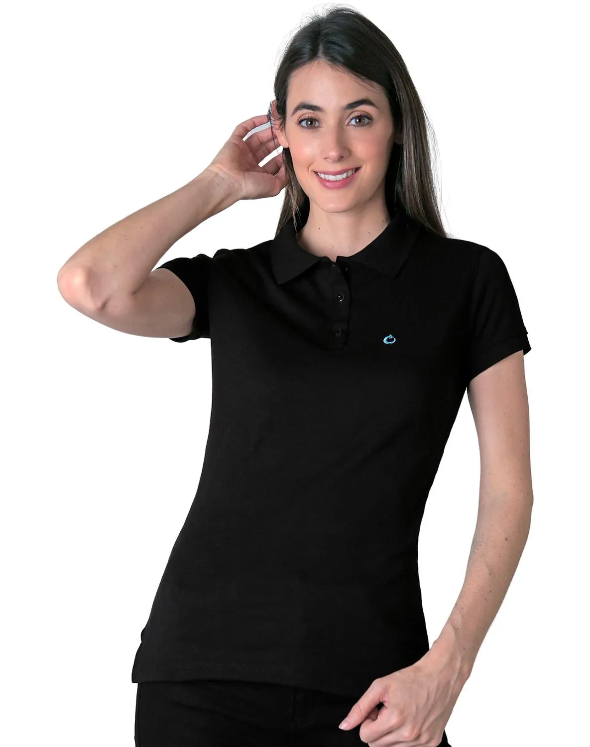 Stfashion 52603813 Women's Basic Black Polo T-Shirt