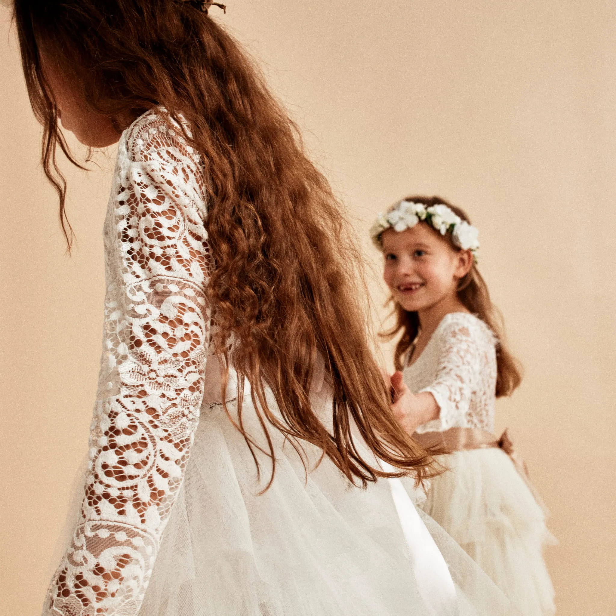 White Angel Long Sleeve Girls' Ceremony Dress