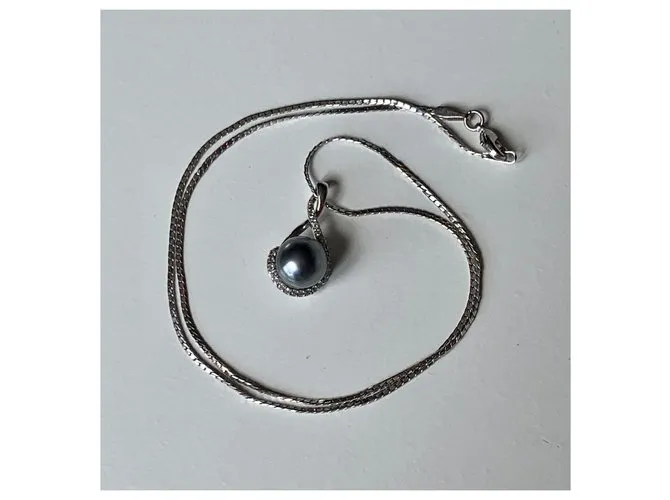 Vintage Black Silver Charcoal Gray Necklaces