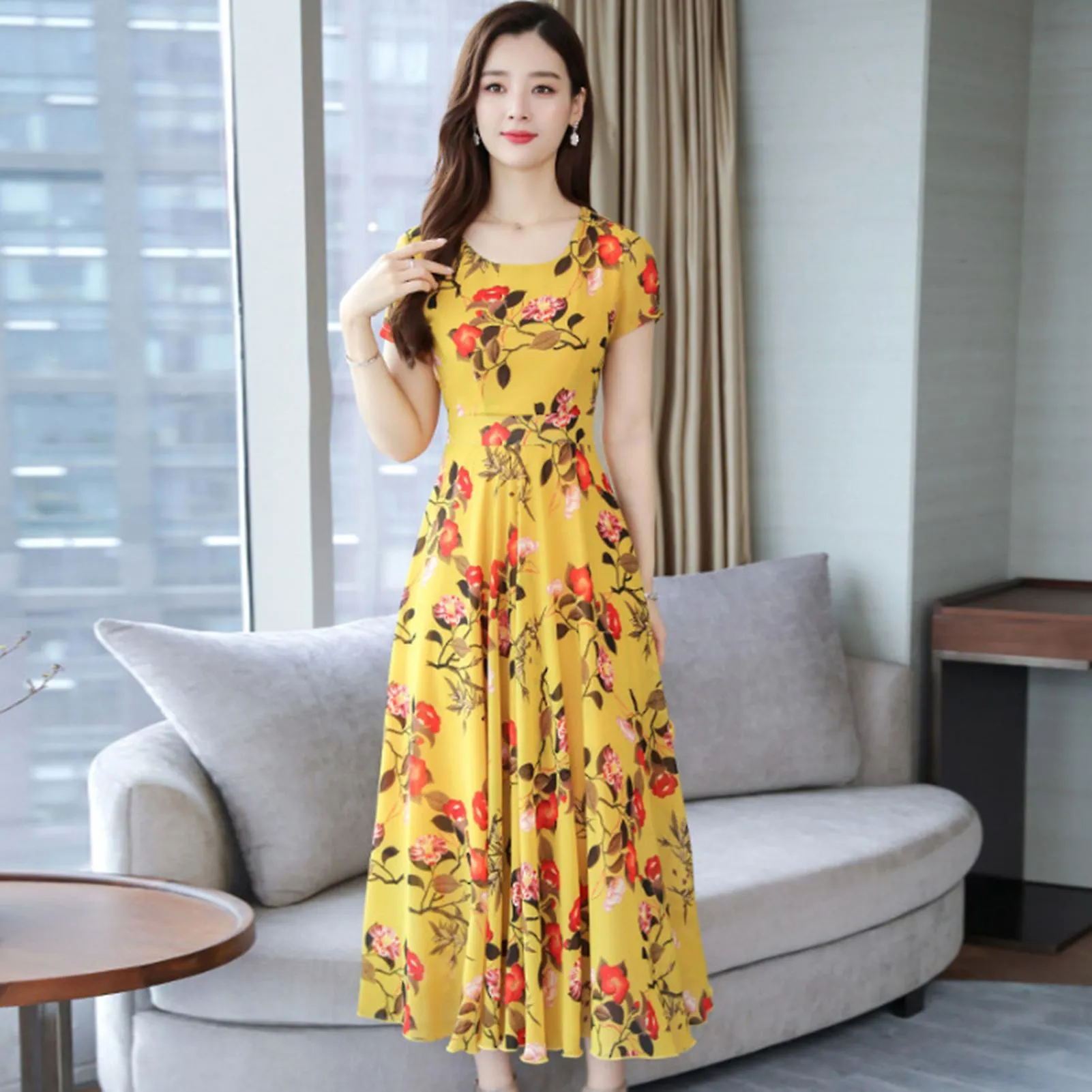 Women's V-Neck Bodycon Long Dress for Special Occasions
